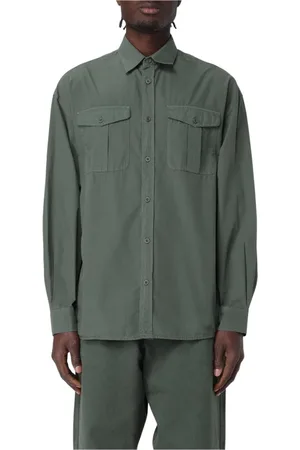 Emporio Armani Koszule, Mężczyzna, Zielony, S, Wojskowa Koszula