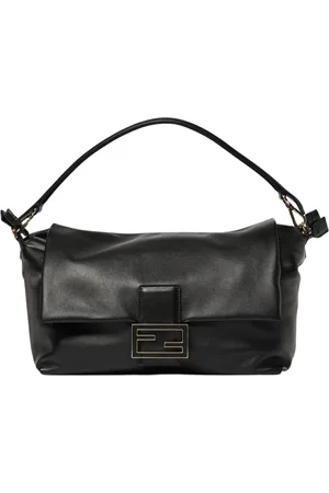 Fendi Torebki, Kobieta, Czarny, ONE SIZE, Czarna Skórzana Torba na Ramię Zapięcie
