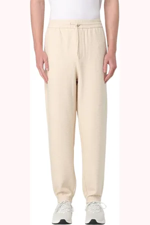 Emporio Armani Spodnie, Mężczyzna, Beżowy, L, Eleganckie Spodnie z Teksturą