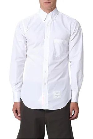 Thom Browne Koszule, Mężczyzna, Biały, 2XL, Czasowa Koszula Poplinowa