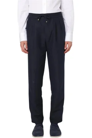 Brunello Cucinelli Spodnie, Mężczyzna, Niebieski, S, Niebieskie Wełniane Spodnie Stylowy Model