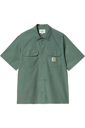 Carhartt Koszule, Mężczyzna, Zielony, M, Rękodzieło Bawełniana Koszula