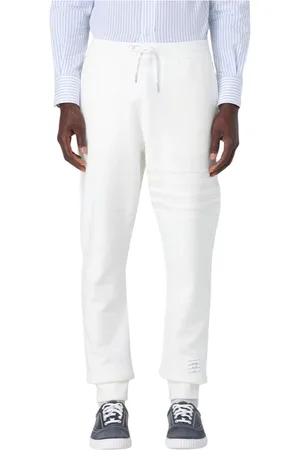 Thom Browne Spodnie, Mężczyzna, Biały, XL, Eleganckie Białe Spodnie Joggers
