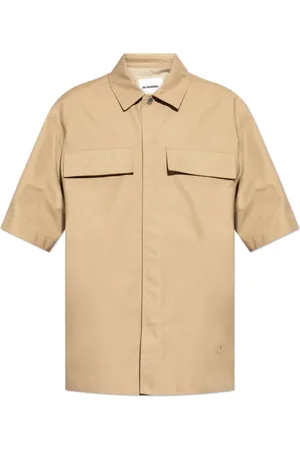 Jil Sander Koszule, Mężczyzna, Beżowy, L, Koszula z krótkimi rękawami