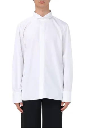 Saint Laurent Koszule, Mężczyzna, Biały, 3XL, Biała Koszula z Kołnierzem Mandarynką