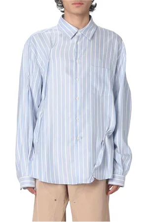 424 FAIRFAX Koszule, Mężczyzna, Niebieski, M, Poszarzana niebieska koszula oversize