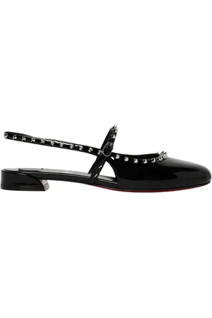 Christian Louboutin Buty, Kobieta, Czarny, 36 1/2 EU, Studded Slingback Flats