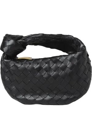 Bottega Veneta Torebki, Kobieta, Czarny, ONE SIZE, Czarna Pleciona Skórzana Mini Torba