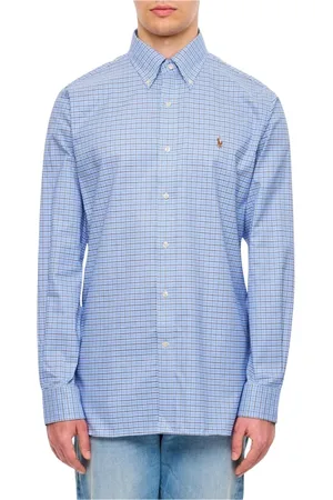 Ralph Lauren Koszule, Mężczyzna, Niebieski, M, Slim Fit Koszula w Kratke