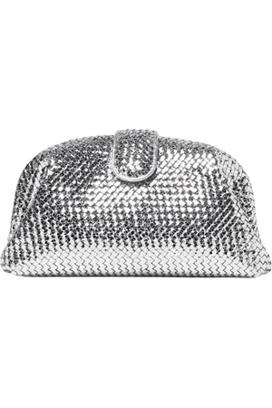 Bottega Veneta Torebki, Kobieta, Szary, ONE SIZE, Metallic Mesh Clutch