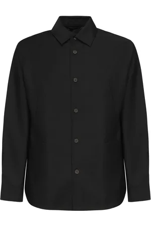 Emporio Armani Kurtki, Mężczyzna, Czarny, XL, Czarna klasyczna kurtka z guzikami