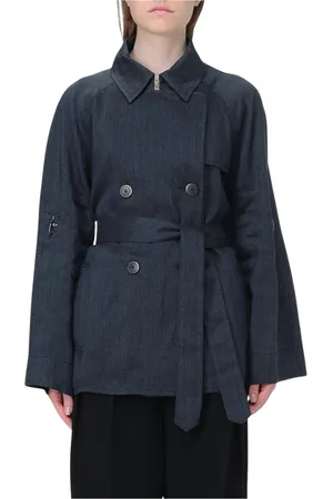 FAY Płaszcze, Kobieta, Czarny, S, Biała Trenchcoat z Paskiem