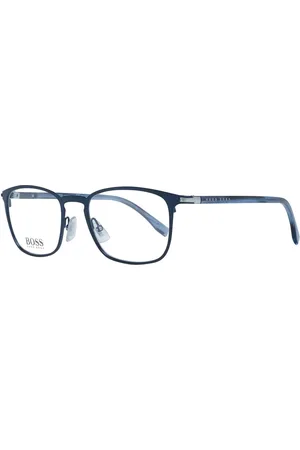 HUGO BOSS Akcesoria, unisex, Niebieski, ONE SIZE, Niebieskie Okulary Optyczne w Kształcie Prostokąta dla Mężczyzn