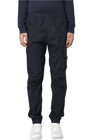 Stone Island Spodnie, Mężczyzna, Niebieski, W36, Stylowe Spodnie Cargo z Kieszeniami