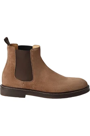 Brunello Cucinelli Buty, Mężczyzna, brązowy, 40 EU, Zamsz, Brązowe Botki na kostkę dla mężczyzn