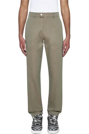 Burberry Spodnie, Mężczyzna, Zielony, M, Zielone Spodniey Straight Fit