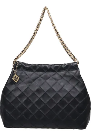 Tory Burch Torebki, Kobieta, Czarny, ONE SIZE, Skóra, Miękka torba typu hobo ze sznurkiem