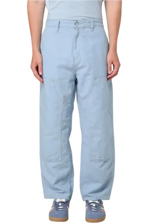 Carhartt Spodnie, Mężczyzna, Niebieski, L, Jasnoniebieskie Spodnie Luźny Krój