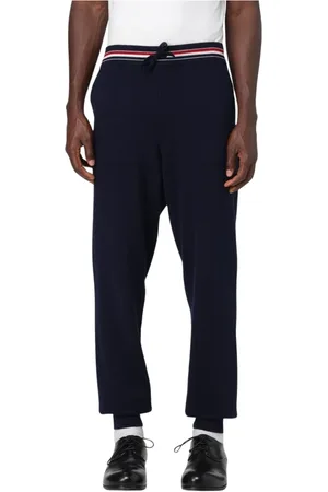 Thom Browne Spodnie, Mężczyzna, Niebieski, XL, Niebieskie Spodnie Relaxed Fit
