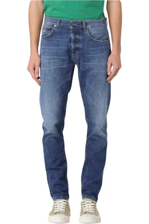Dondup Jeansy, Mężczyzna, Niebieski, W33, Denim, Nowoczesne Niebieskie Straight Leg Jeansy