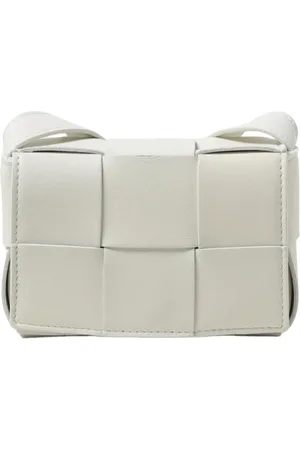 Bottega Veneta Torebki, Kobieta, Biały, ONE SIZE, Biała Pleciona Skórzana Mini Torba
