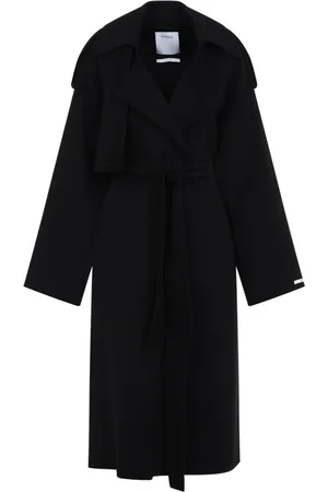 Sportmax Płaszcze, Kobieta, Czarny, 3XS, Wełna, Płaszcz Fiore
