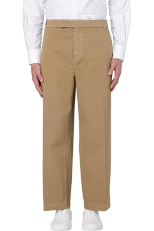Thom Browne Spodnie, Mężczyzna, brązowy, XL, Luźne spodnie chino z bawełny