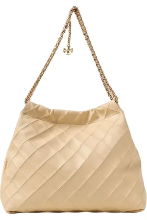 Tory Burch Torebki, Kobieta, Beżowy, ONE SIZE, Elegancka Pikowana Torba na Ramię w Kremie