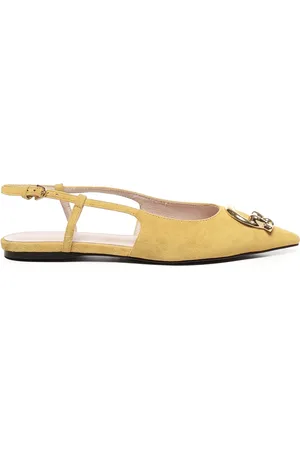 Coccinelle Buty, Kobieta, Żółty, 36 EU, Żółte płaskie buty z paskiem