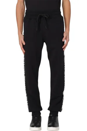 VERSACE Spodnie, Mężczyzna, Czarny, M, Czarne stylowe spodnie dresowe dla mężczyzn