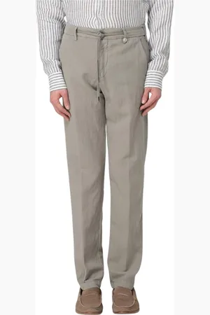 MYTHS Spodnie, Mężczyzna, Zielony, 2XL, Brązowe lniane spodnie casual