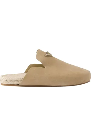 Prada Buty, Mężczyzna, Beżowy, 41 EU, Eleganckie Skórzane Buty wsuwane