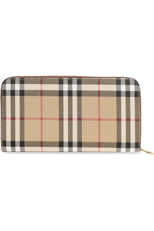 Burberry Akcesoria, Kobieta, Beżowy, ONE SIZE, Bawełna, Portfel w kratę