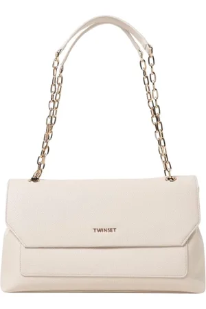 Twin-Set Torebki, Kobieta, Beżowy, ONE SIZE, Torba na ramię z perłami