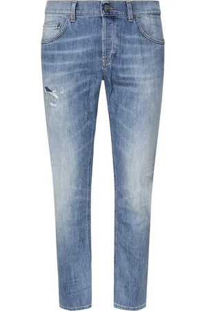 Dondup Jeansy, Mężczyzna, Niebieski, W34, Niebieskie Dżinsy Slim Fit
