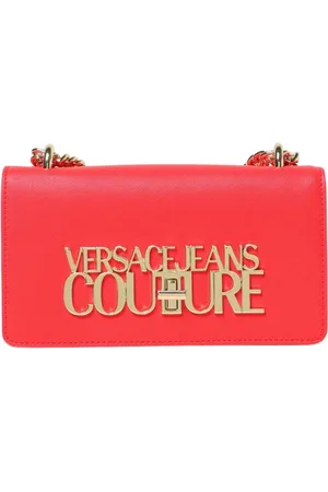 VERSACE Torebki, Kobieta, Czerwony, ONE SIZE, Czerwona Torba na Ramię z Logo