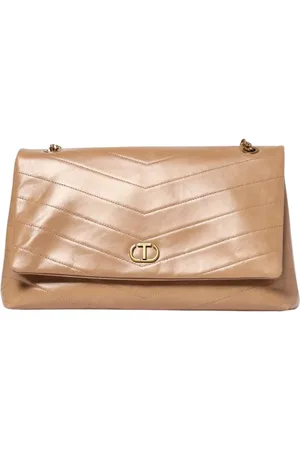 Twin-Set Torebki, Kobieta, Beżowy, ONE SIZE, Torba na ramię z detalami w postaci liny