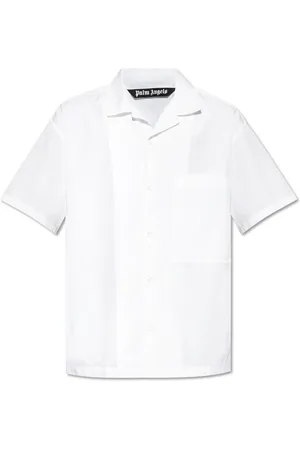 Palm Angels Koszule, Mężczyzna, Biały, L, Bawełna, Koszula z kieszenią