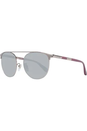 Carolina Herrera Akcesoria, Kobieta, Szary, ONE SIZE, Srebrne Okulary Przeciwsłoneczne Aviator Damskie