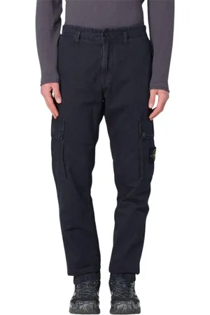 Stone Island Spodnie, Mężczyzna, Niebieski, W36, Nowoczesne Spodnie Cargo Z Wieloma Kieszeniami