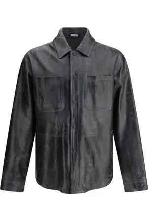 Dolce & Gabbana Kurtki, Mężczyzna, Czarny, L, Kurtka Skórzana Vintage Klasyczny Kołnierz