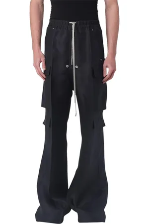 Rick Owens Spodnie, Mężczyzna, Czarny, L, Luksusowe Czarne Spodnie z Elastycznym Pasem