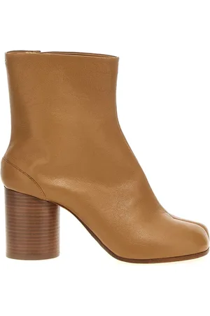 Maison Margiela Buty, Kobieta, brązowy, 35 EU, Beżowe Botki z Okrągłym Nosem