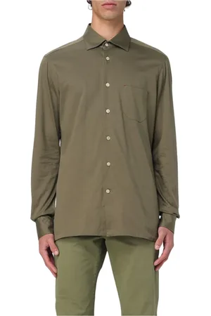 Kiton Koszule, Mężczyzna, Zielony, 3XL, Len, Klasyczny Zielony Sweter dla Mężczyzn