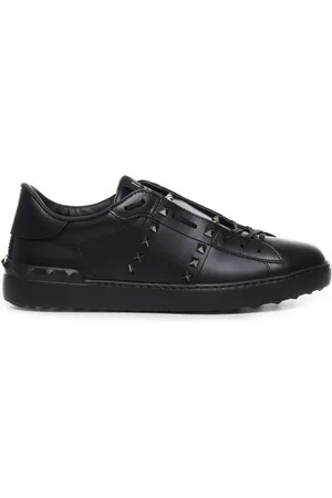 VALENTINO GARAVANI Buty, Mężczyzna, Czarny, 44 1/2 EU, Len, Czarne Sneakersy dla Mężczyzn