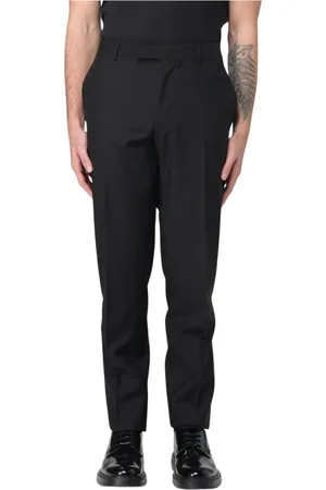 LARDINI Spodnie, Mężczyzna, Czarny, M, Eleganckie Czarne Spodnie Straight-Leg