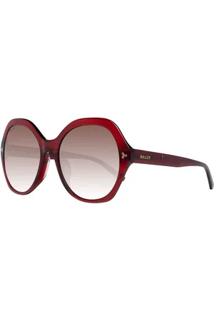 Bally Akcesoria, Kobieta, Czerwony, ONE SIZE, Czerwone okulary przeciwsłoneczne o kształcie owalnym z brązowymi soczewkami