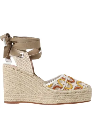 Coccinelle Buty, Kobieta, Beżowy, 41 EU, Haftowane Espadryle na koturnie
