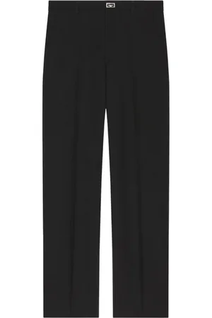 Givenchy Spodnie, Mężczyzna, Czarny, XL, Czarne wełniane spodnie z metalowymi detalami