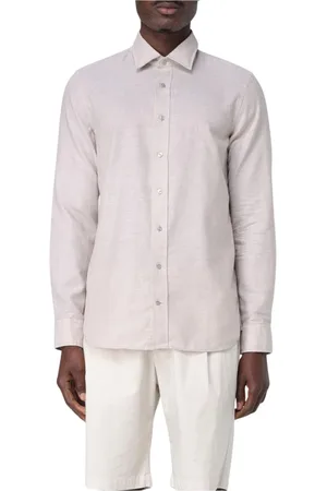 Michael Kors Koszule, Mężczyzna, Beżowy, 2XL, Casual Button-Up Shirt in